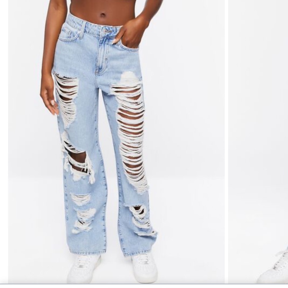 Destroyed 90s-Fit Straight Jeans